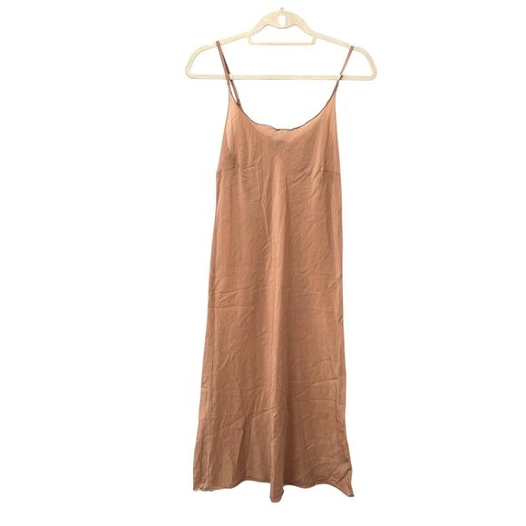 CP SHADES Silk Blend Tank Slip Style Midi Dress Tan XS - Picture 1 of 6